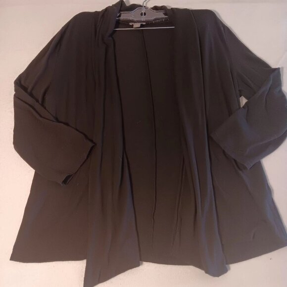 J Jill Women's Medium Three Quarter Sleeve Cardigan- Black Y2K, Career - Picture 1 of 6